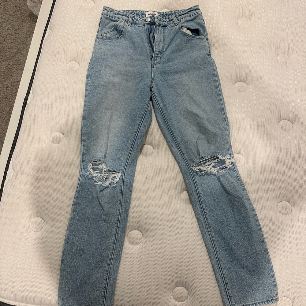 Rollas high rise blue jean distressed, skinny/slim jean. Size 29 - Picture 5 of 5